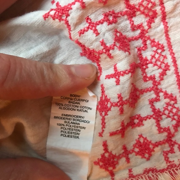 Lucky Brand White Red Boho Top, EUC, M - Picture 11 of 15